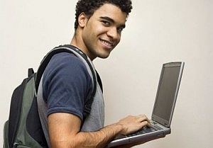 Student am Laptop